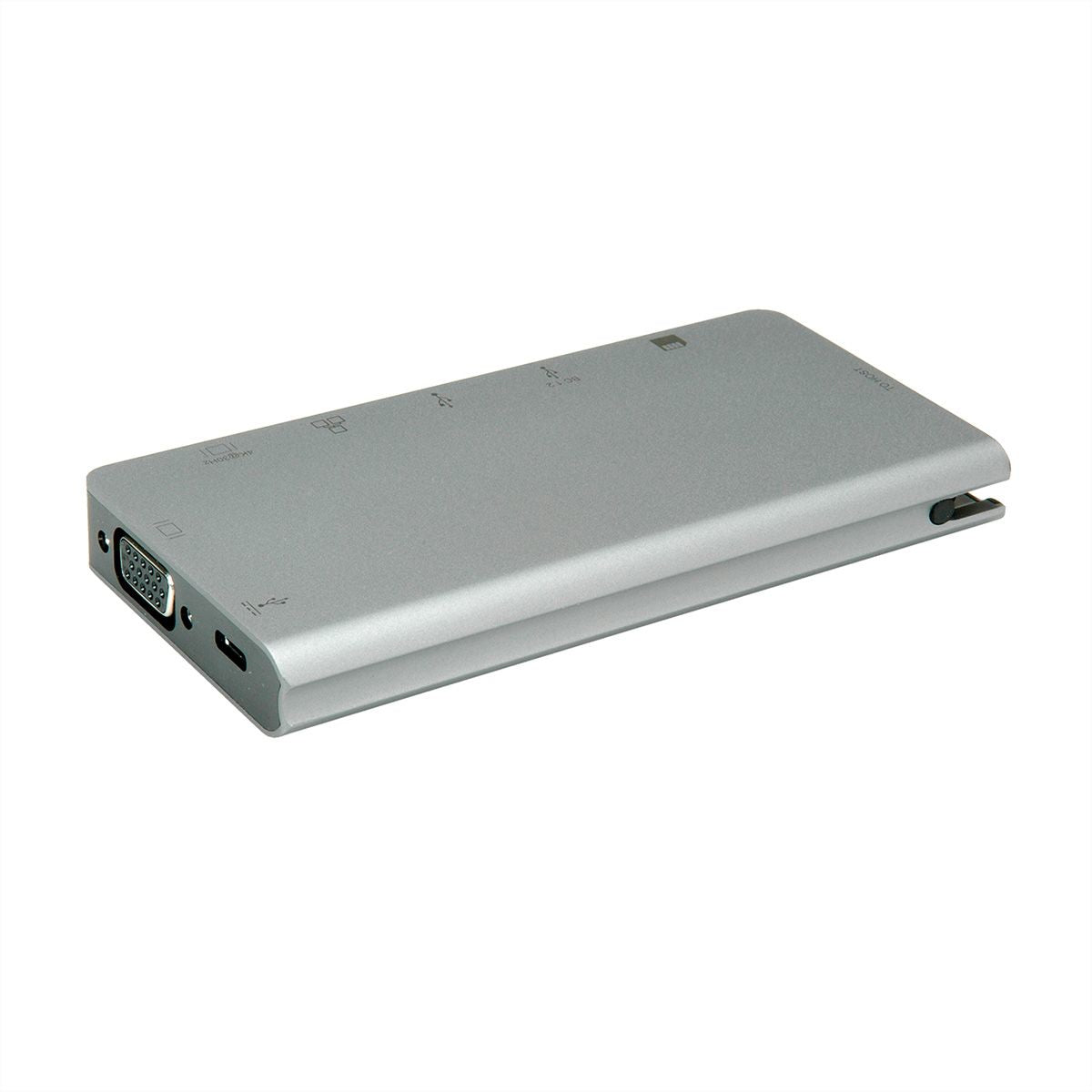 ROLINE Dockingstation – USB-C, 1× HDMI (4K), 1× VGA, 2× USB-A, 1× USB-C, GbE, SD/microSD, für MacBook/Notebook
