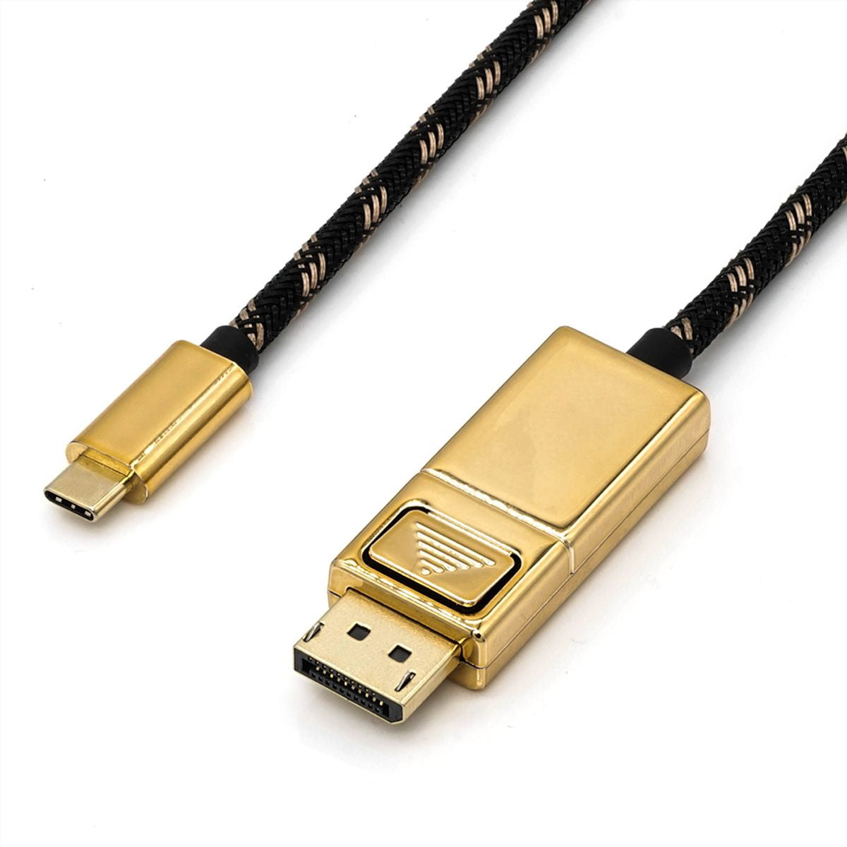 ROLINE USB-C auf DisplayPort Kabel DP 1.2 4K 60 Hz – 1 m – geflochten – für MacBook, Ultrabook, Notebook