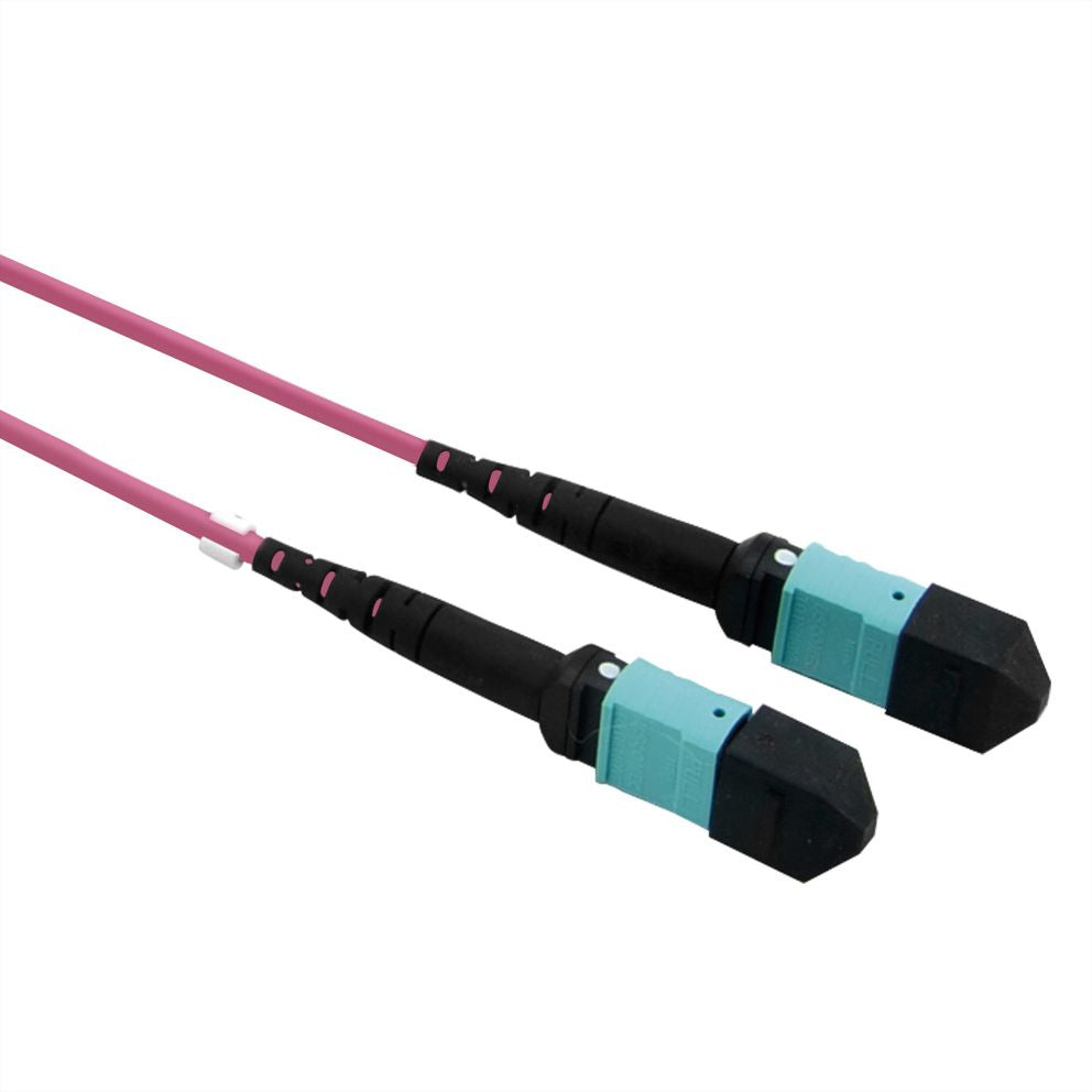 VALUE LWL-Patchkabel – MPO–MPO, Multi-Mode OM4, 12 Fasern, 5 m, Violett