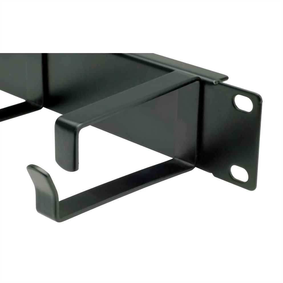 VALUE 19"-Kabelführung, 1 HE, 5 G-Typ Kabelösen, für 19" Rack, Schwarz