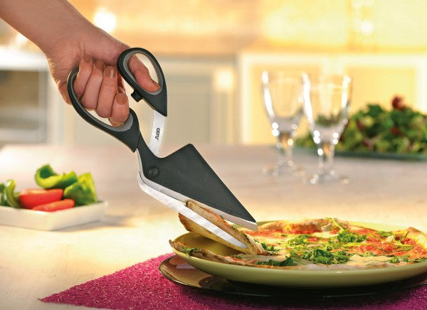 GEFU Pizzaschneider 27,2 cm, Klinge Edelstahl, Griff Kunststoff, schwarz/silber, weicher Griff