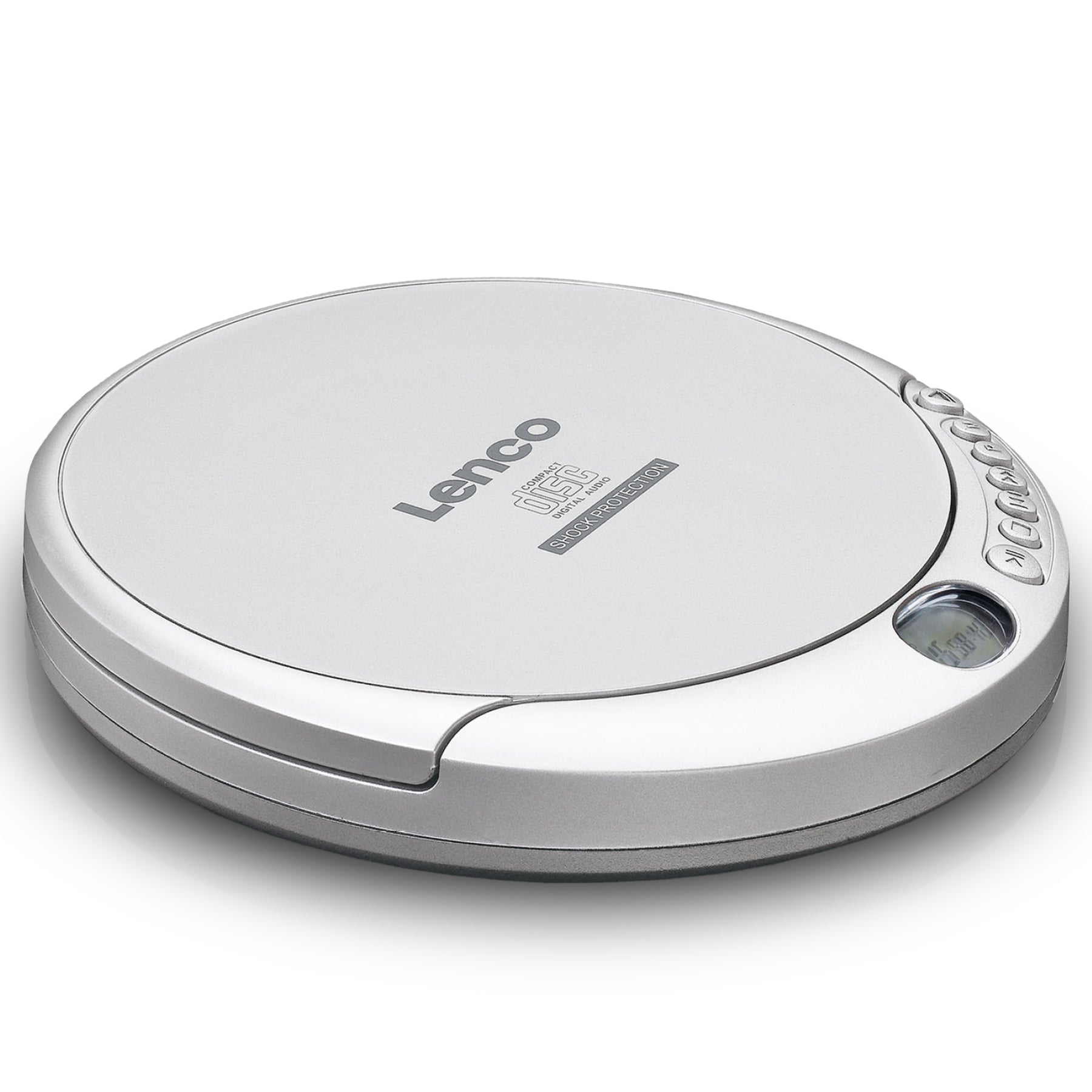 Lenco CD-201 – CD-Player – Portabel – MP3-Wiedergabe, Akkubetrieb – Silber
