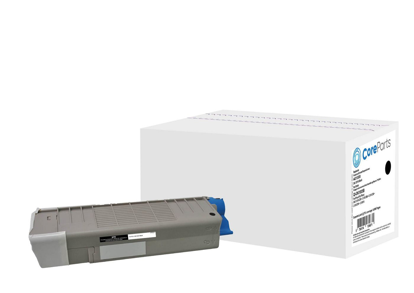 CoreParts Toner 44315308 – schwarz, 8000 Seiten – für Oki C610