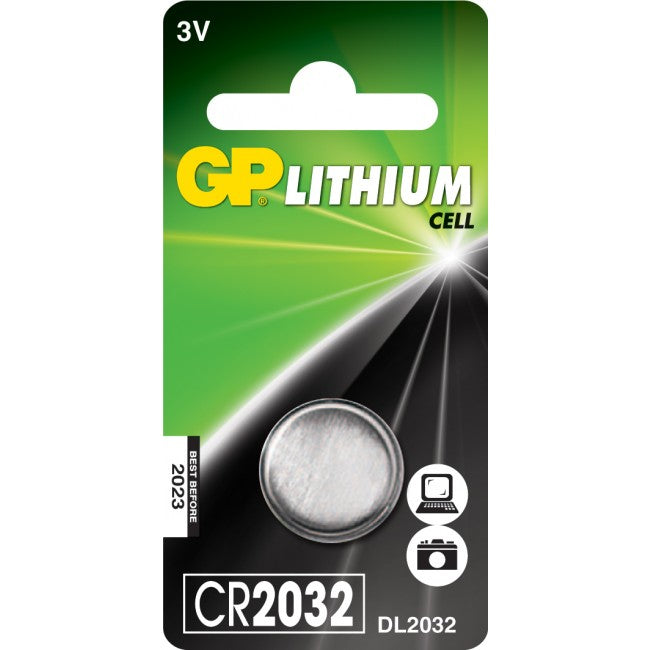 GP Batteries GP Knopfzelle CR2032, Lithium, 3 V – 1 Stk.