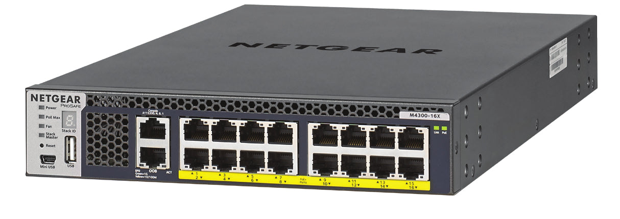 NETGEAR M4300-16X – Managed Switch – 16×10G, L3, PoE+ 500 W, 1U