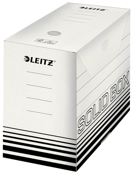 Leitz Solid Aufbewahrungsbox B 150 × H 330 × T 257 mm – für A4, 1 Stück, weiss, Karton
