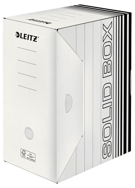 Leitz Solid Aufbewahrungsbox B 150 × H 330 × T 257 mm – für A4, 1 Stück, weiss, Karton