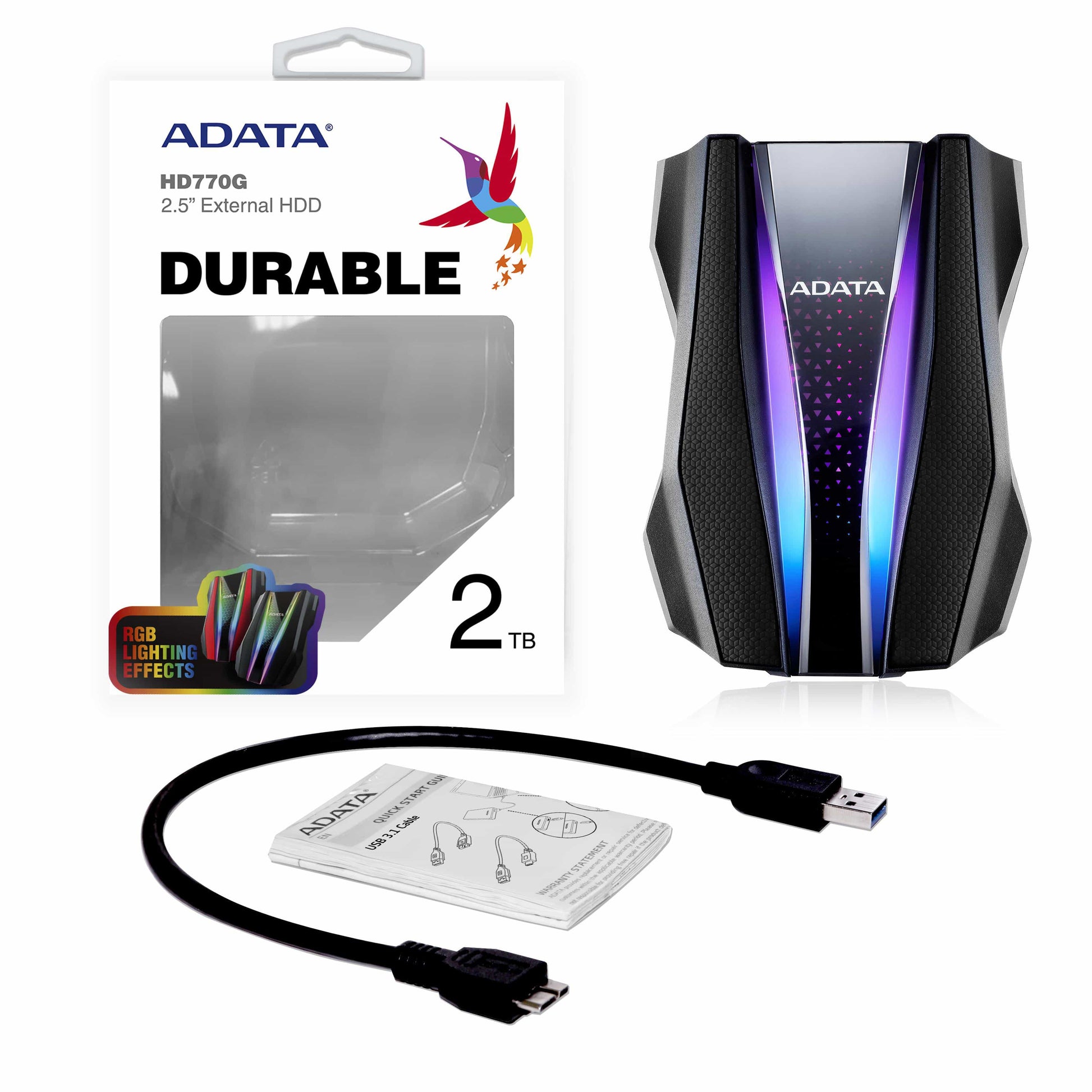 ADATA HD770G Speichergerät – 2 TB, USB 3.2 Gen 1, 2,5" 256-Bit AES