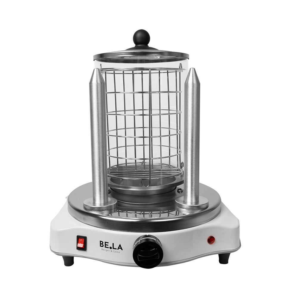 BergerLanz Hot Dog-Bräter HD102 – 2 Hotdogs, 420 W – silber/weiss