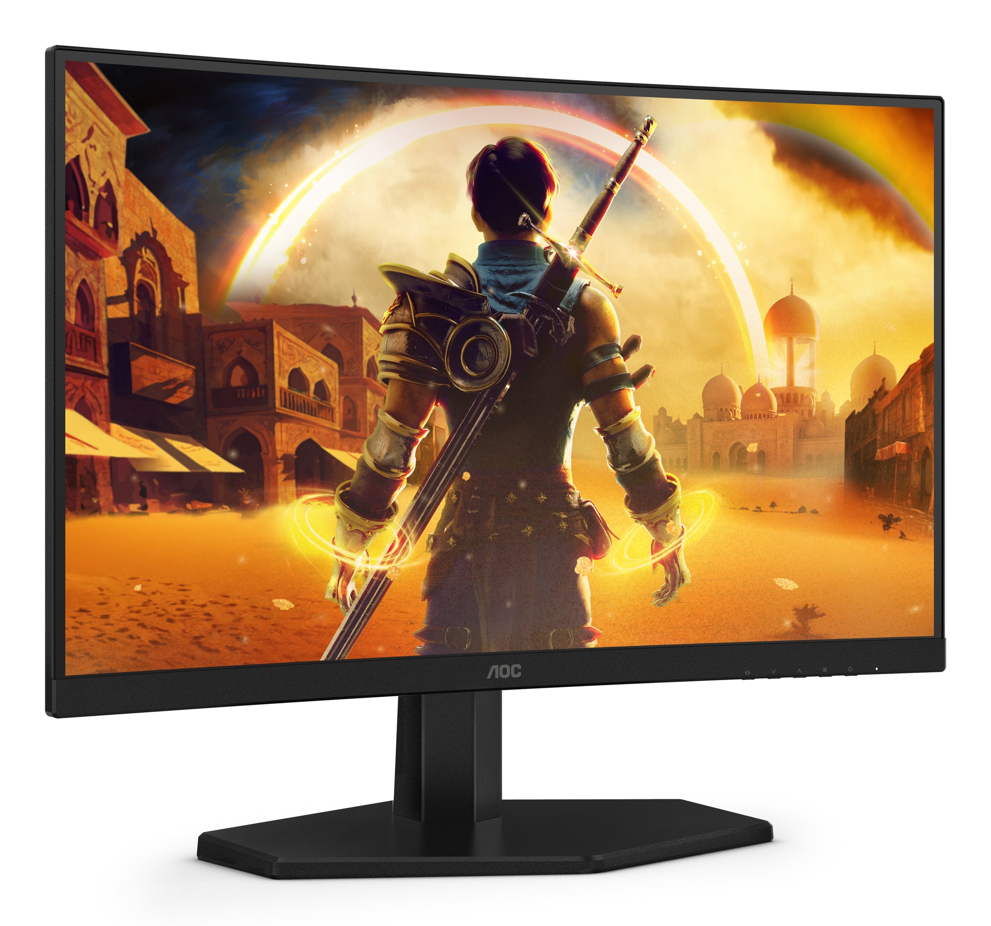 AOC C24G42E – Monitor, 23,6", VA, 180 Hz, 250 cd/m², Gebogen, Adaptive Sync, Lautsprecher, Schwarz
