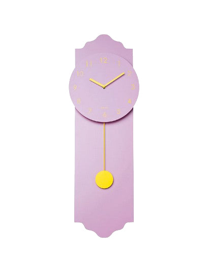 Chic-mic Wanduhr – Analog, lautlos, Ø 24 cm, lila, Holz