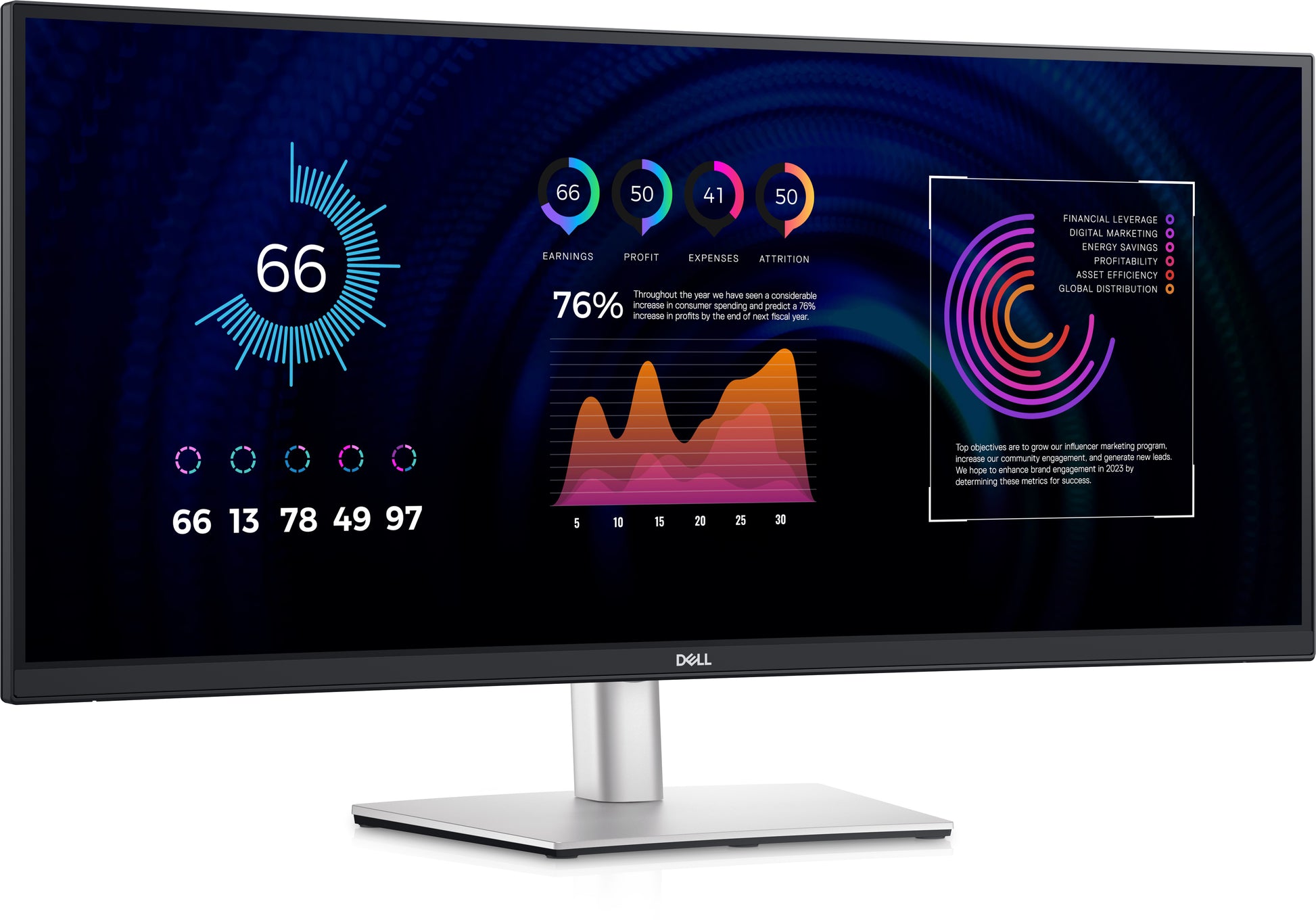 DELL P3424WE – Monitor, 34,1", 3440 × 1440, IPS, 60 Hz, 300 cd/m², USB-C, KVM, VESA 100 × 100, Schwarz