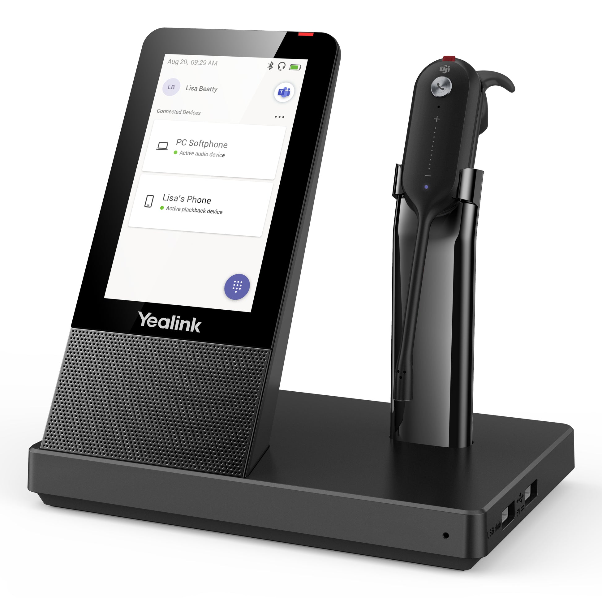 Yealink WH67 – Mono Headset – DECT, Teams-kompatibel