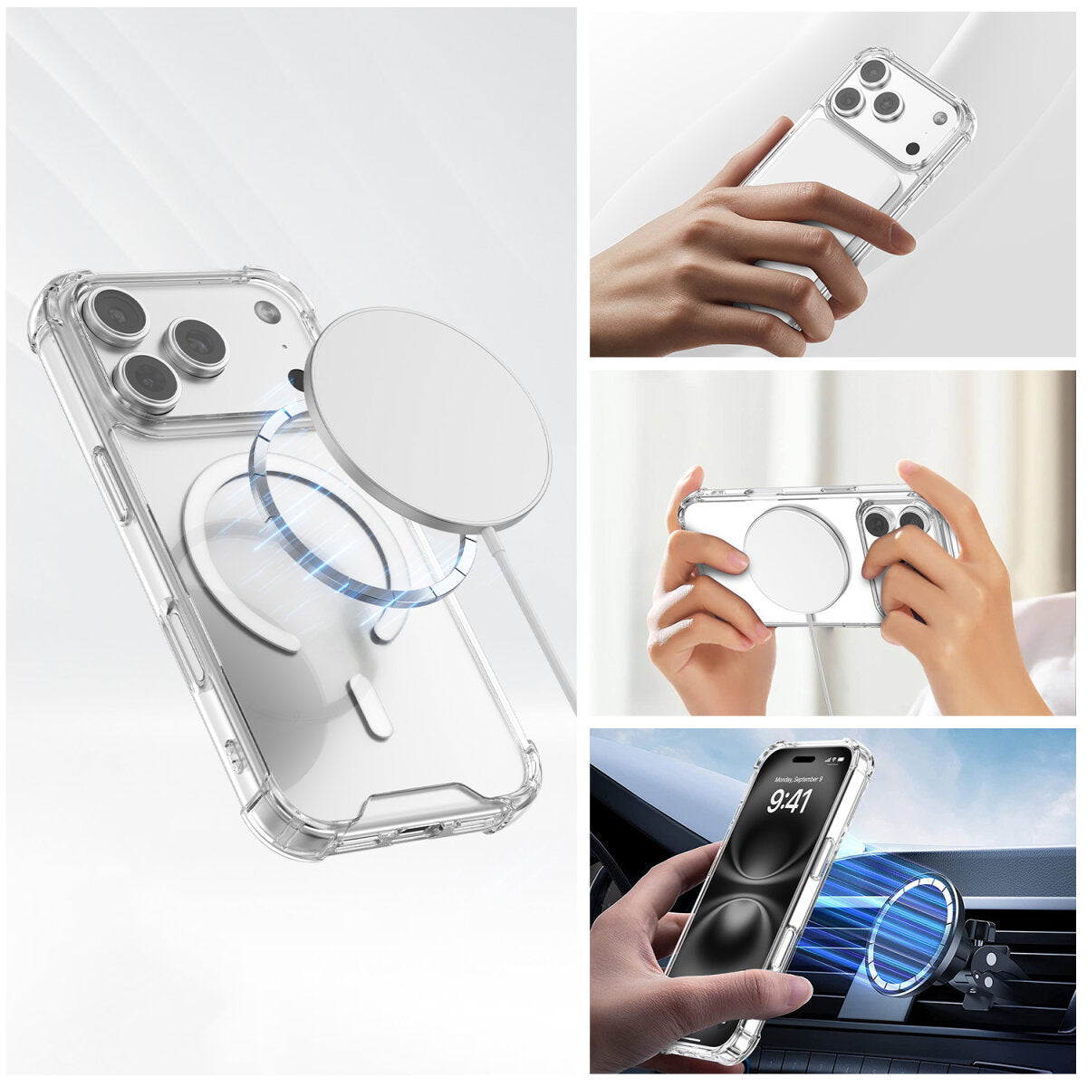 4smarts Ibiza Backcover – für Apple iPhone 17 Pro, MagSafe, PC+TPU, Transparent