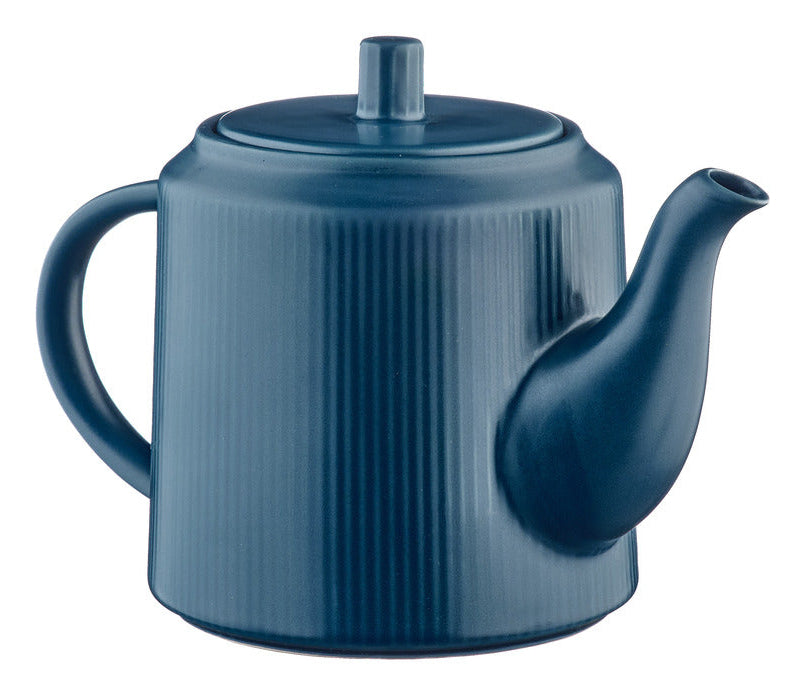 Björn SCANDI Teekanne – 1,3 l, Steinzeug, Marineblau