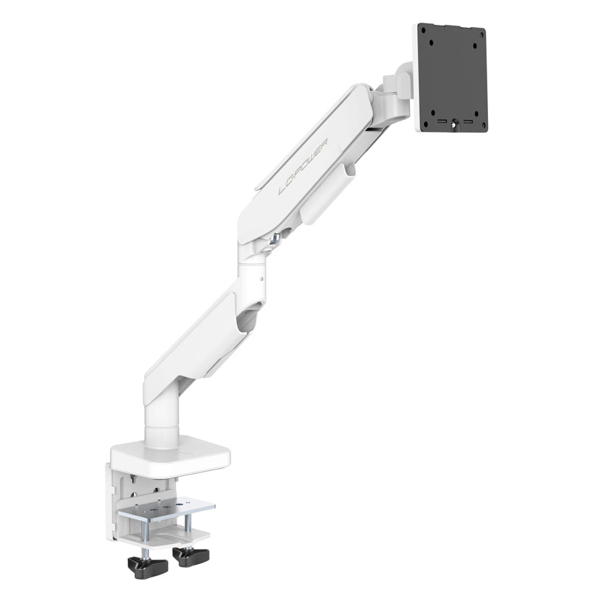 LC-Power Tischhalterung, bis 49", VESA 75 × 75 mm, 20 kg, Drehen, Weiss