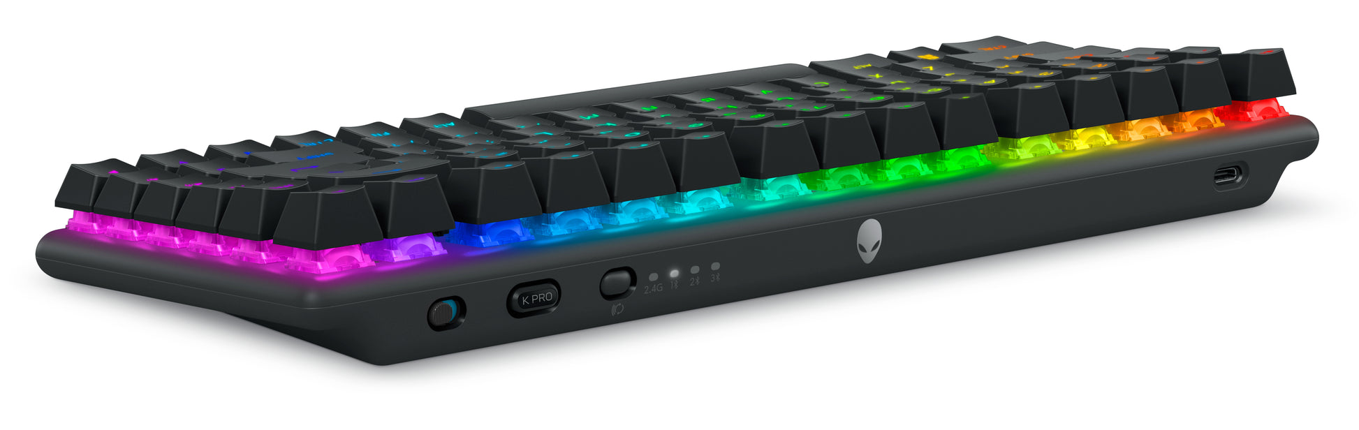 Alienware Pro Wireless – Gaming-Tastatur 75% – Mechanisch, RGB – Bluetooth & 2,4 GHz (USB-A-Empfänger) – Black Moon