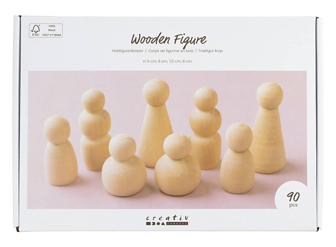 Creativ Company Holzfigur, Pappel, Beige, 23 × 10 × 33 cm, 90 Stk., FSC