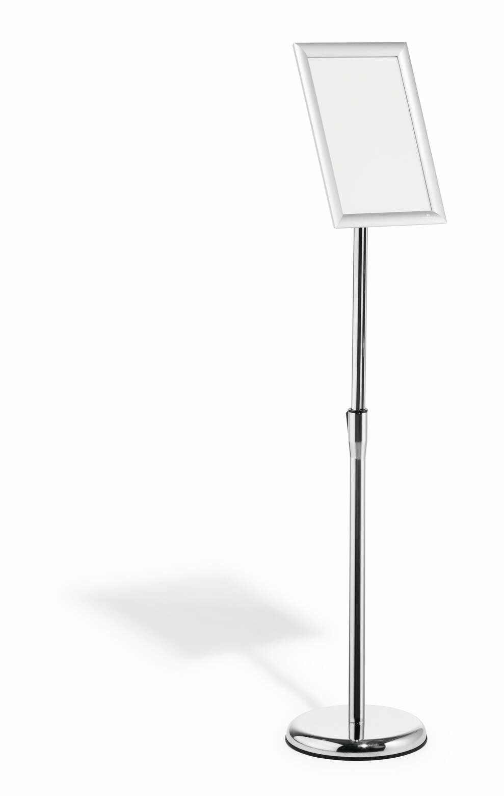 Durable Infoständer – für A4 Hoch-/Querformat, 1 Fach, silber, Metall, 250×250×1205 mm