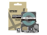 Epson LK-4TBJ Schriftband – Schwarz auf Transparent – 12 mm × 8 m, Matt – für Epson LabelWorks