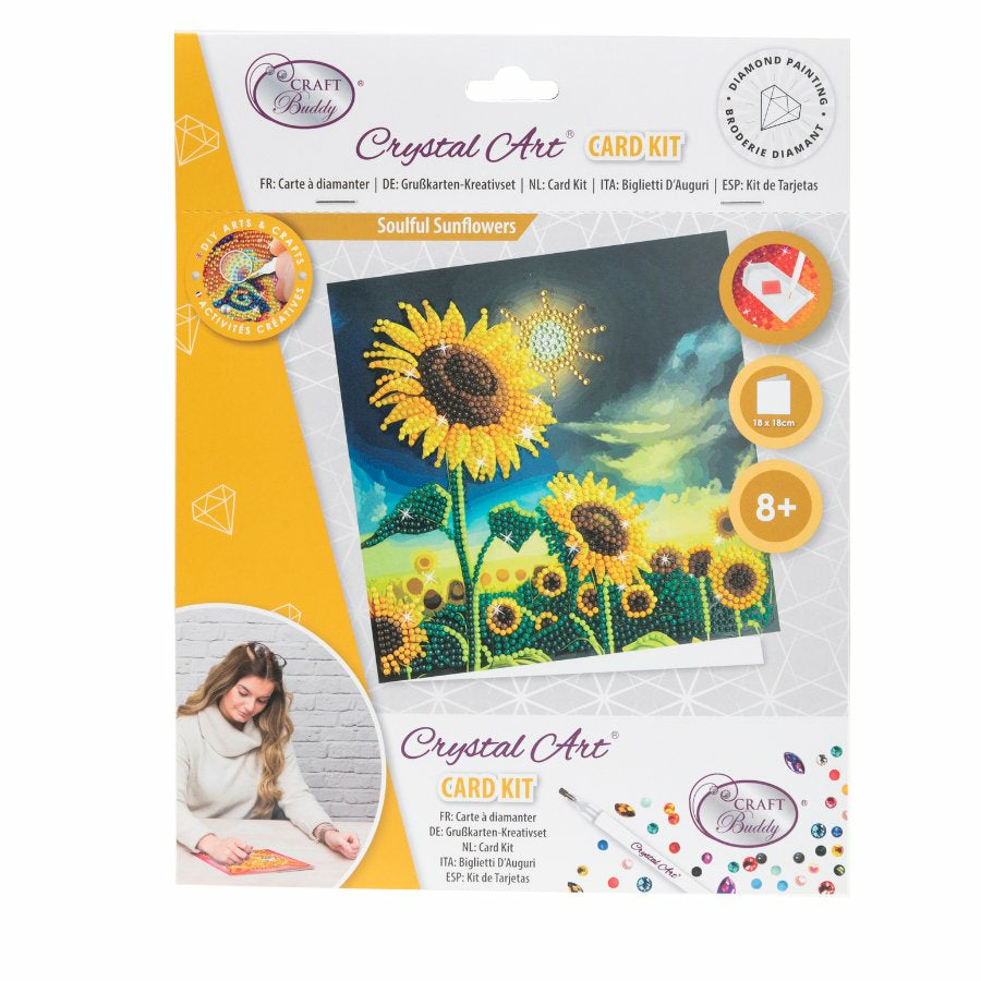 CRAFT Buddy Diamond-Painting-Set Sonnenblume – 18 × 18 cm – ab 8 Jahren