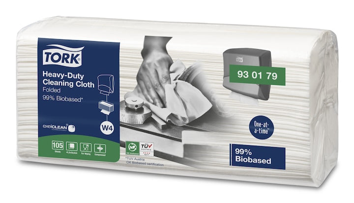 Tork Reinigungstücher, extra stark, 1-lagig – für Tork W4 Spender, weiss, 35,5 × 10,5 cm, 420 Stk.