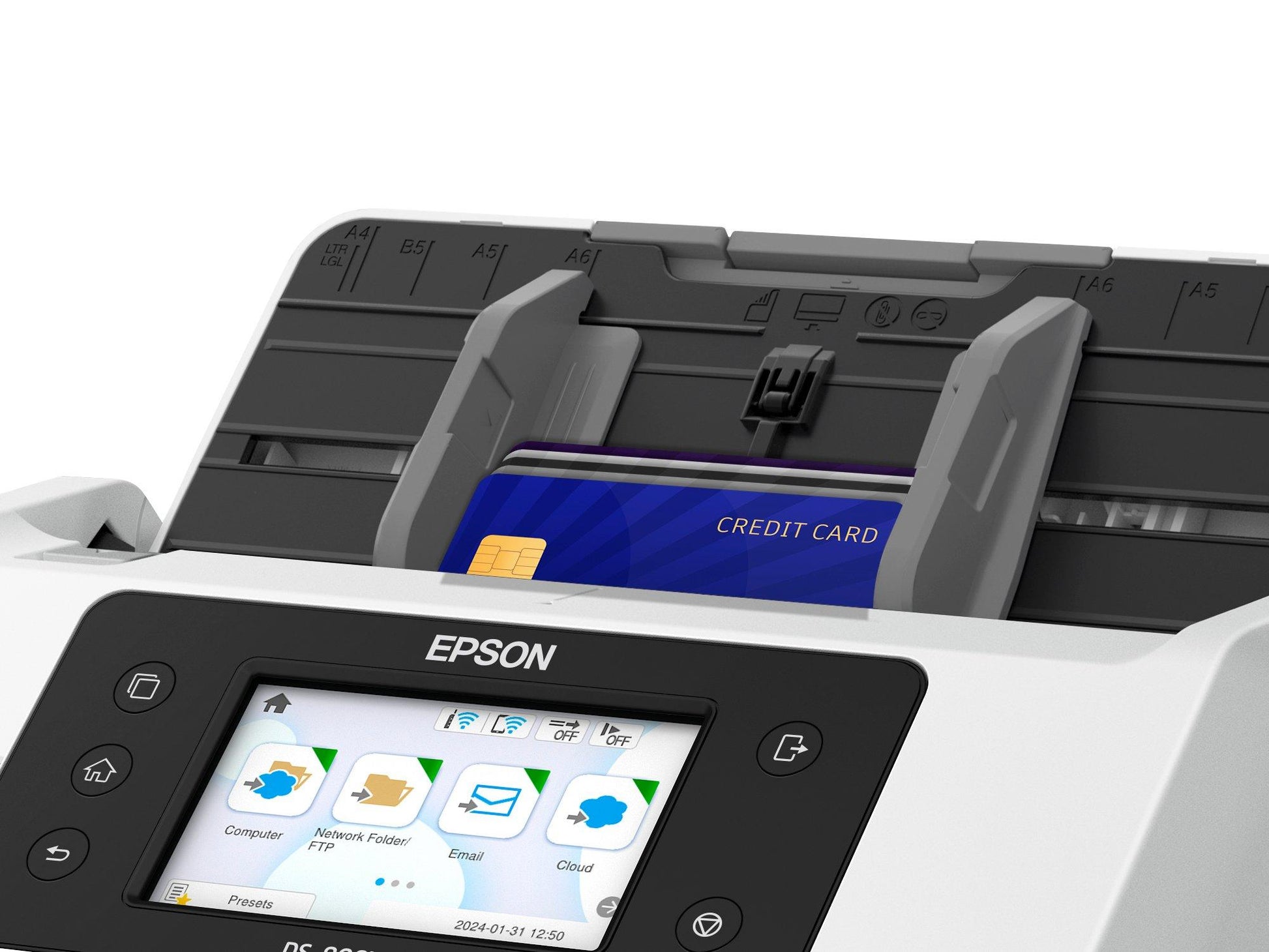 Epson Dokumentenscanner, A4, 70 ppm, ADF 100 Blatt, WLAN, LAN