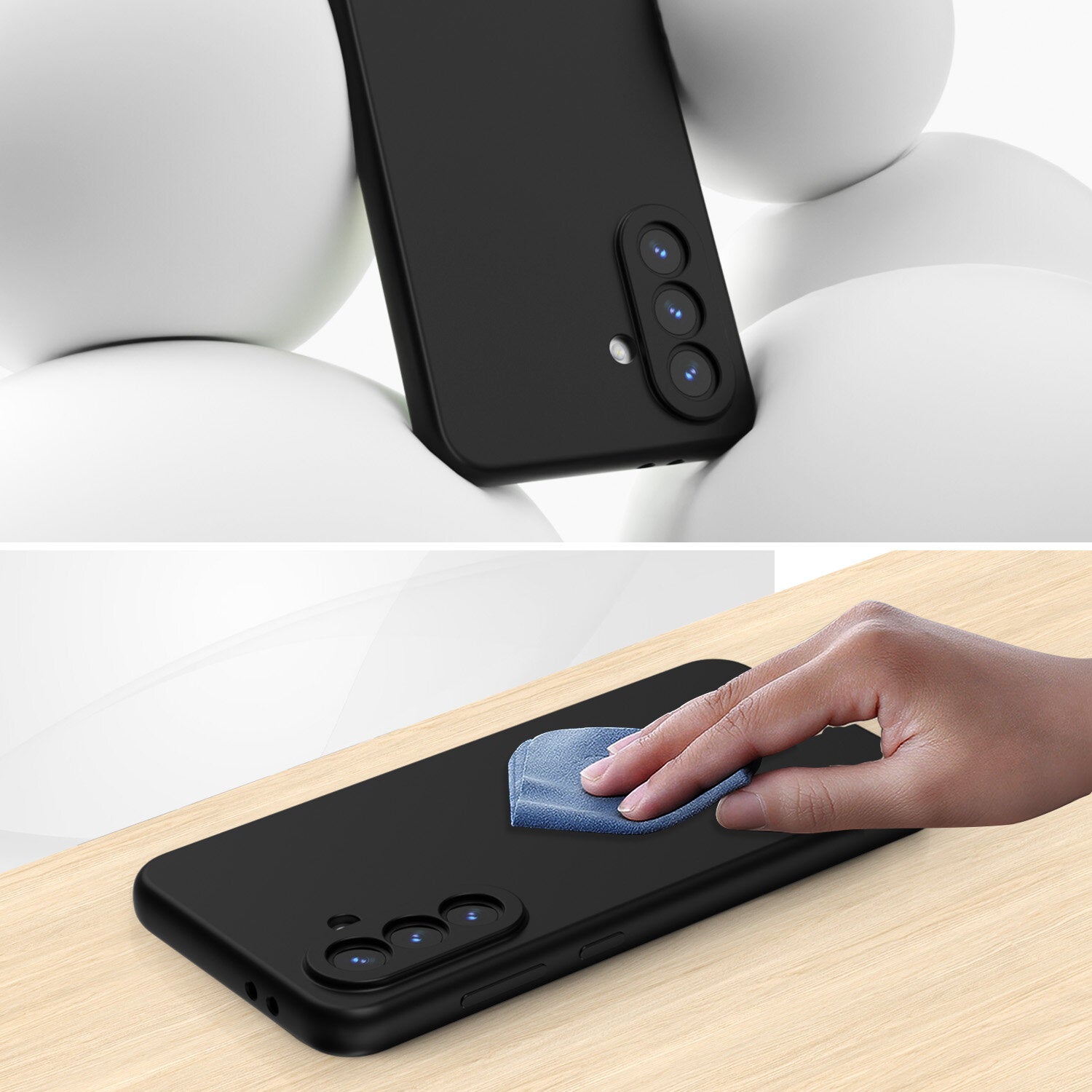 4smarts Cupertino Backcover – für Samsung Galaxy A37 5G, Silikon, schwarz, kratzresistent