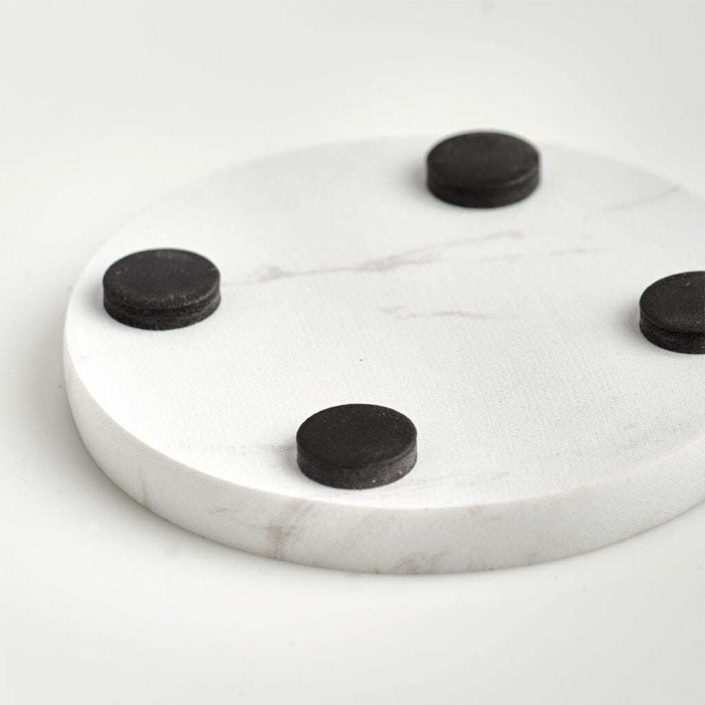 Zeller Present Glasuntersetzer – 4er Set, Ø 9,5 cm, Marmor, Grau, nicht spülmaschinenfest