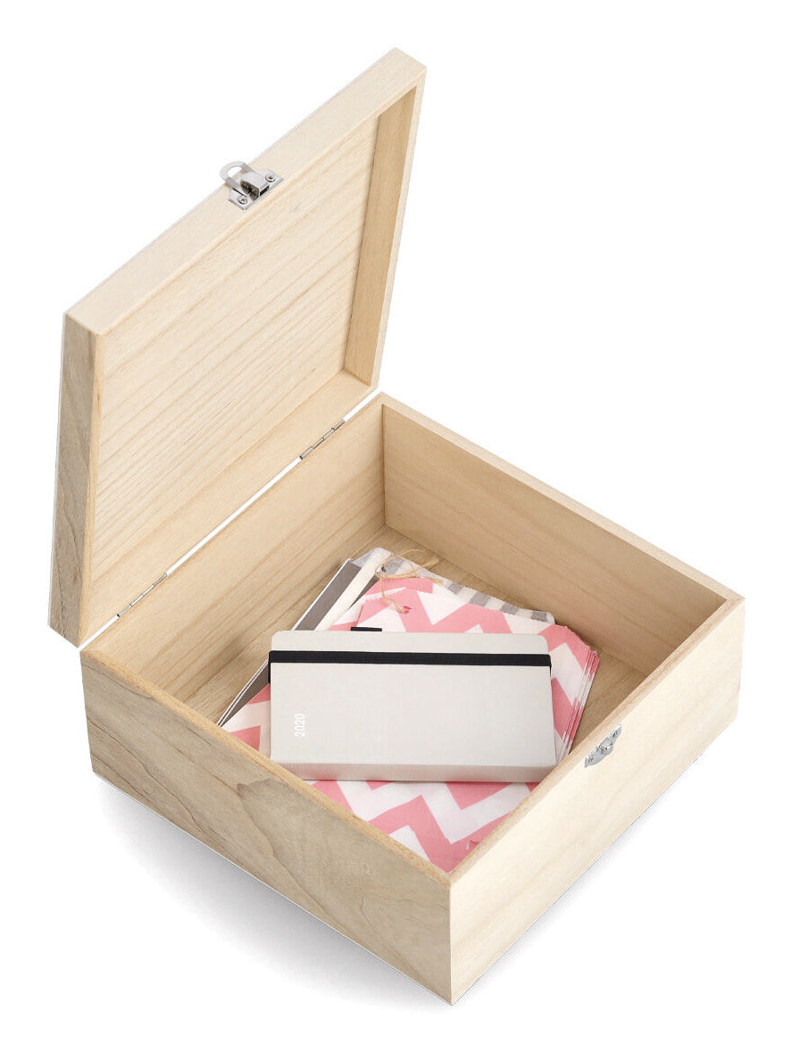 Zeller Present Aufbewahrungsbox (mit Deckel, mit Verriegelung) – Holz – Braun – 230 × 110 × 230 mm