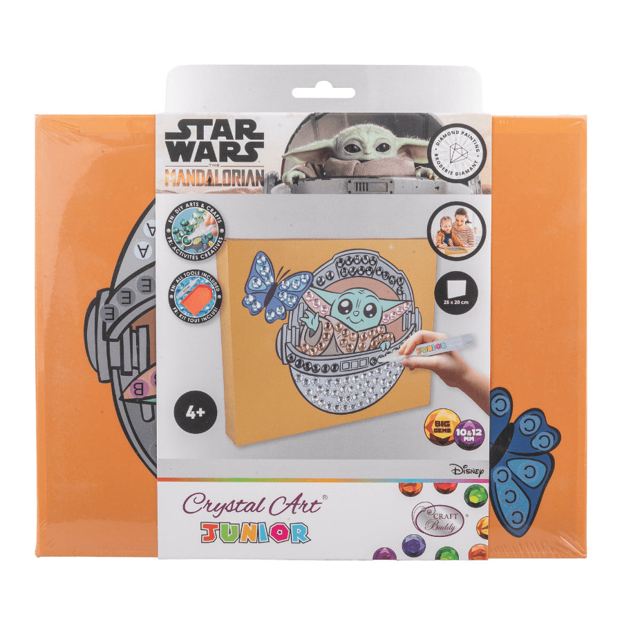 CRAFT Buddy Crystal Art Junior – Diamond-Painting-Set – Grogu – 20 × 25 cm – ab 4 Jahren