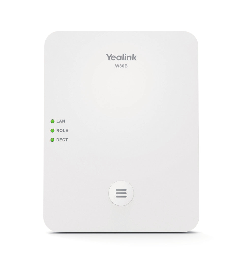 Yealink SIP-W80B – WLAN-Telefon (Handgerät), unterstützt 30 Mobilteile, PoE, weiss