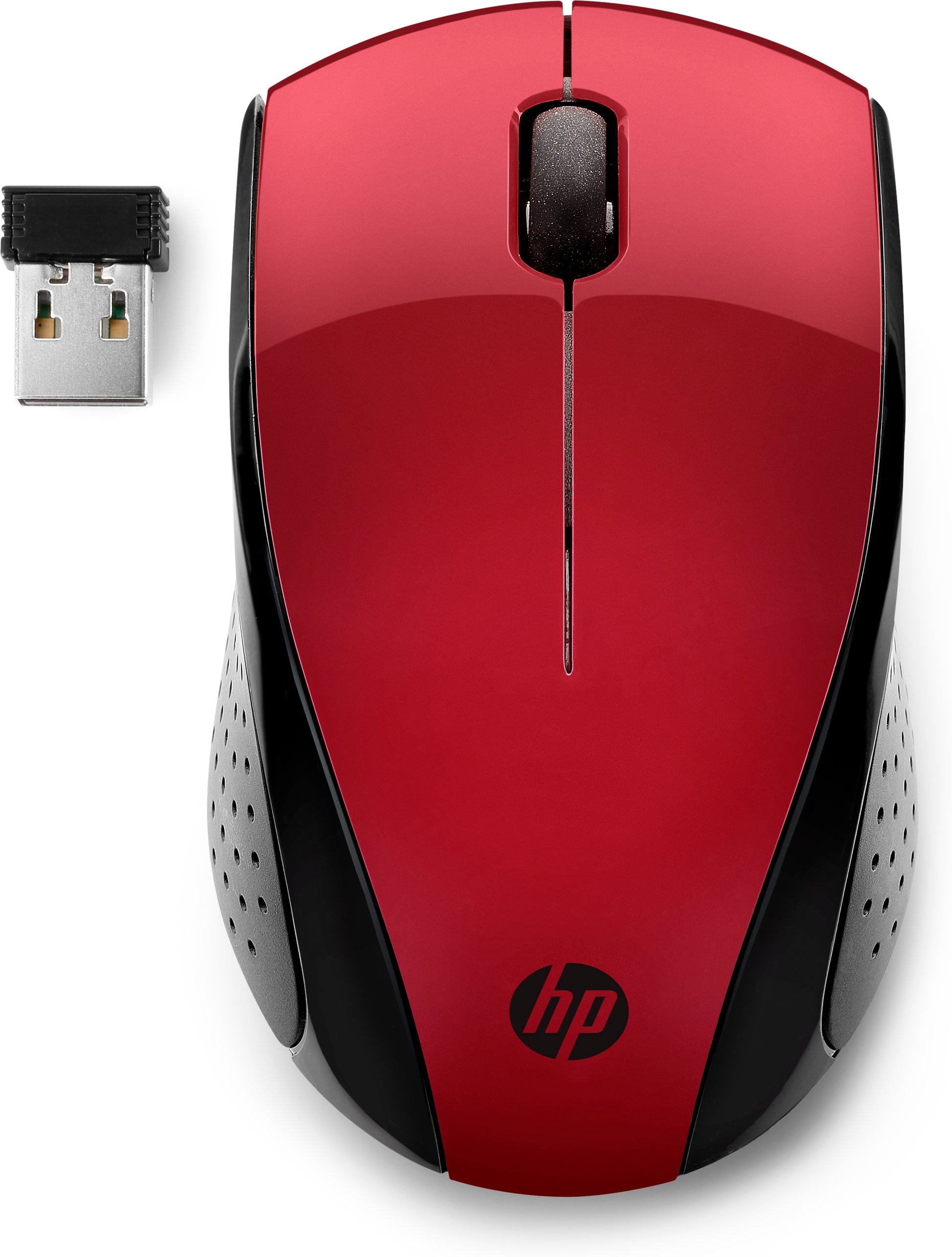 HP Wireless Maus 220 – Maus – Kabellos (2,4 GHz), Schwarz, Rot