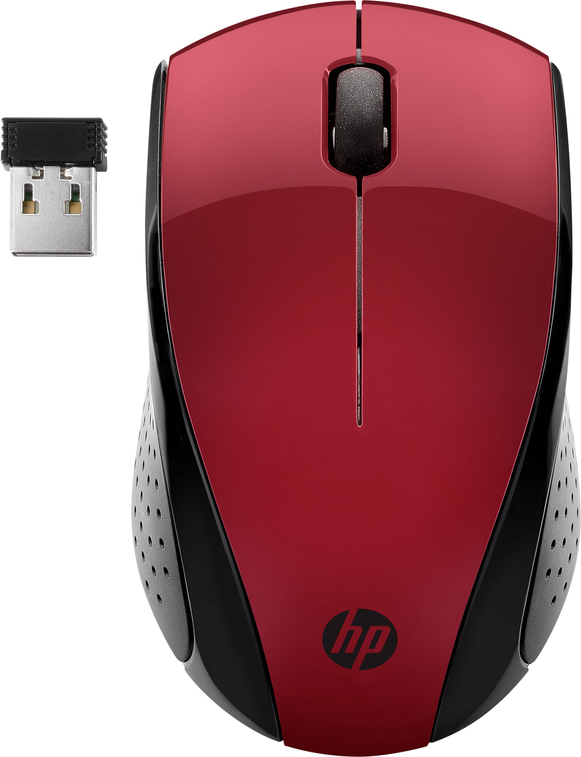 HP Wireless Maus 220 – Maus – Kabellos (2,4 GHz), Schwarz, Rot