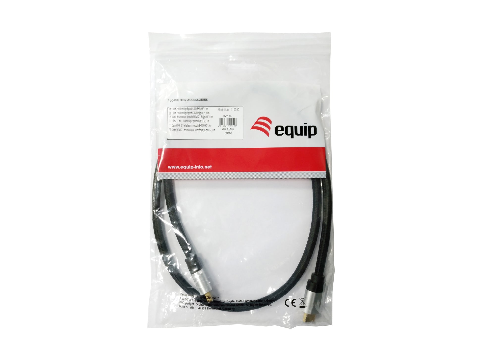 Equip HDMI Kabel HDMI 2.1 8K 60 Hz – 1 m – ARC, Ethernet