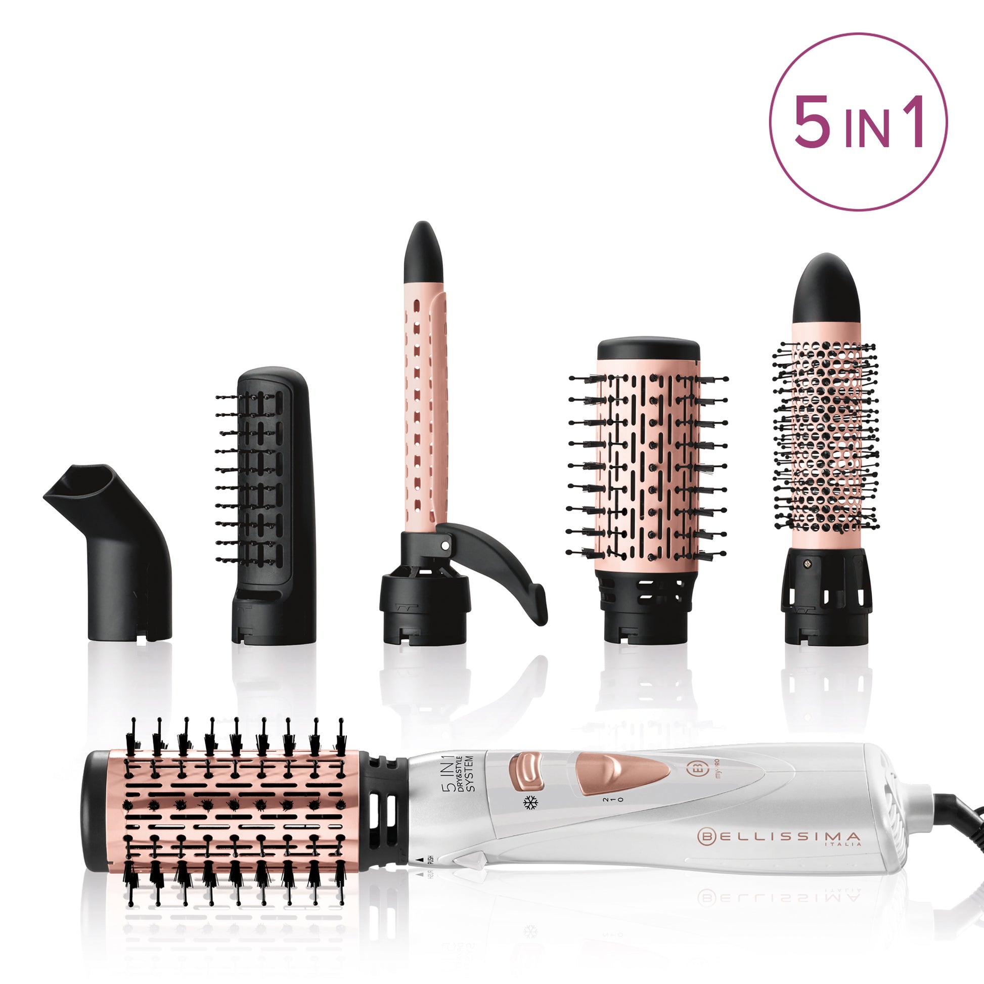 Bellissima Heissluftbürste GH18 1100 – Multistyler – 1000 W, bis 230 °C, 2 Stufen – Roségold