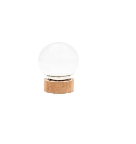 Rico Design Glasdekokugel mit Sockel – Ø 10 × 12,5 cm – Glas & Holz, mehrfarbig