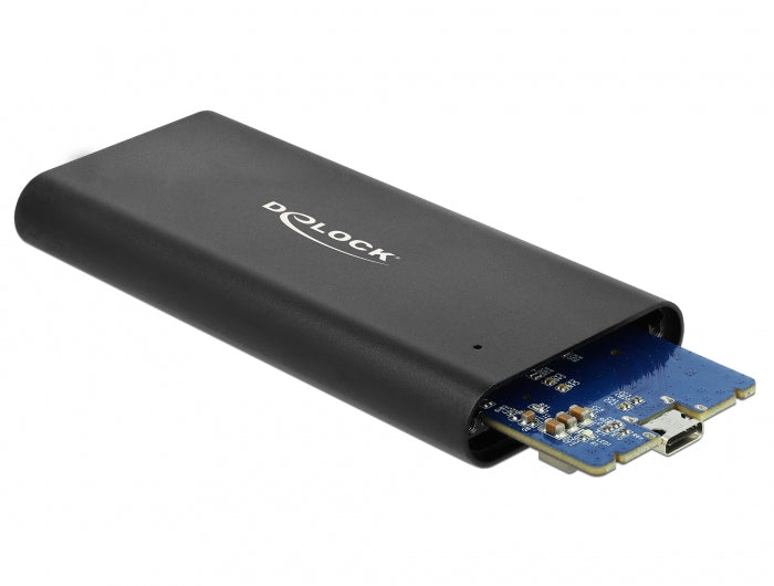 DeLOCK 42614 – 1-Schacht SSD-Gehäuse – USB 3.2 Gen 2 (10 Gbit/s), USB Typ-C, für M.2 NVMe (M-Key, PCIe)