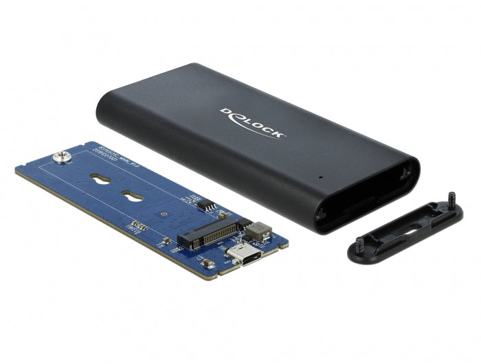 DeLOCK 42614 – 1-Schacht SSD-Gehäuse – USB 3.2 Gen 2 (10 Gbit/s), USB Typ-C, für M.2 NVMe (M-Key, PCIe)