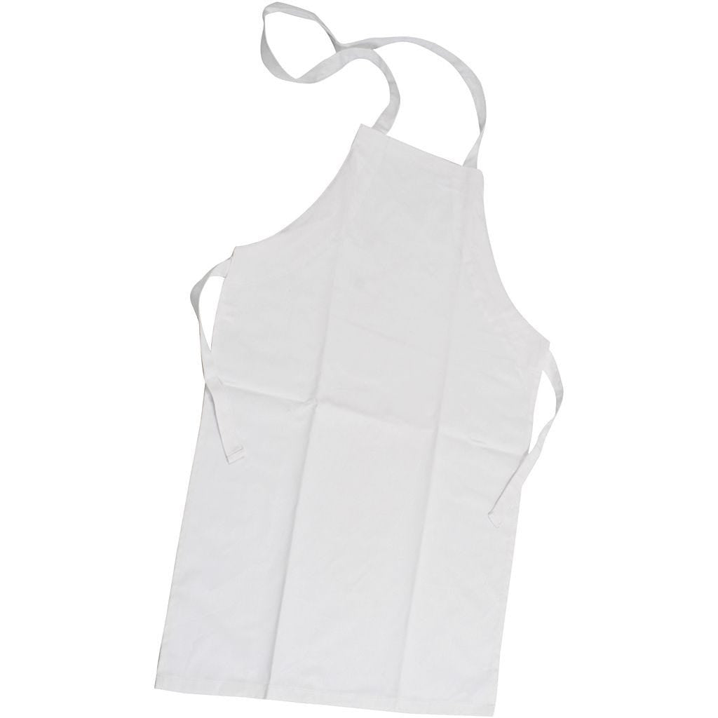 Creativ Company Schürze – Baumwolle, 43×61 cm, Weiss, 1 Stück, mit 1 Tasche