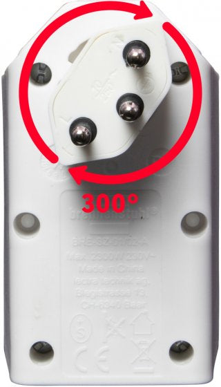 Brennenstuhl Adapterkabel, 2×T13, Eingang T13, drehbar 300°, 80×50×80 mm – Weiss
