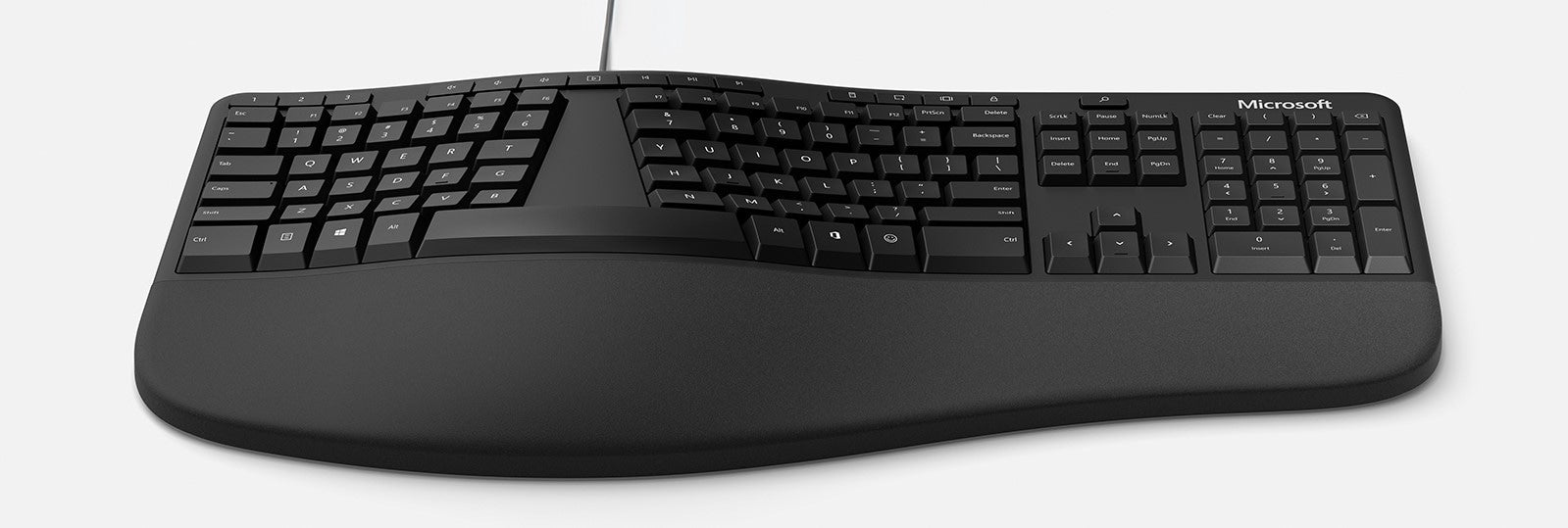 Microsoft Tastatur, kabelgebunden (USB-A), FR-Layout (FR), ergonomisch, schwarz