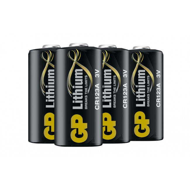 GP Batteries CR123A Batterien, Lithium-Mangandioxid, 3 V – 4 Stk.