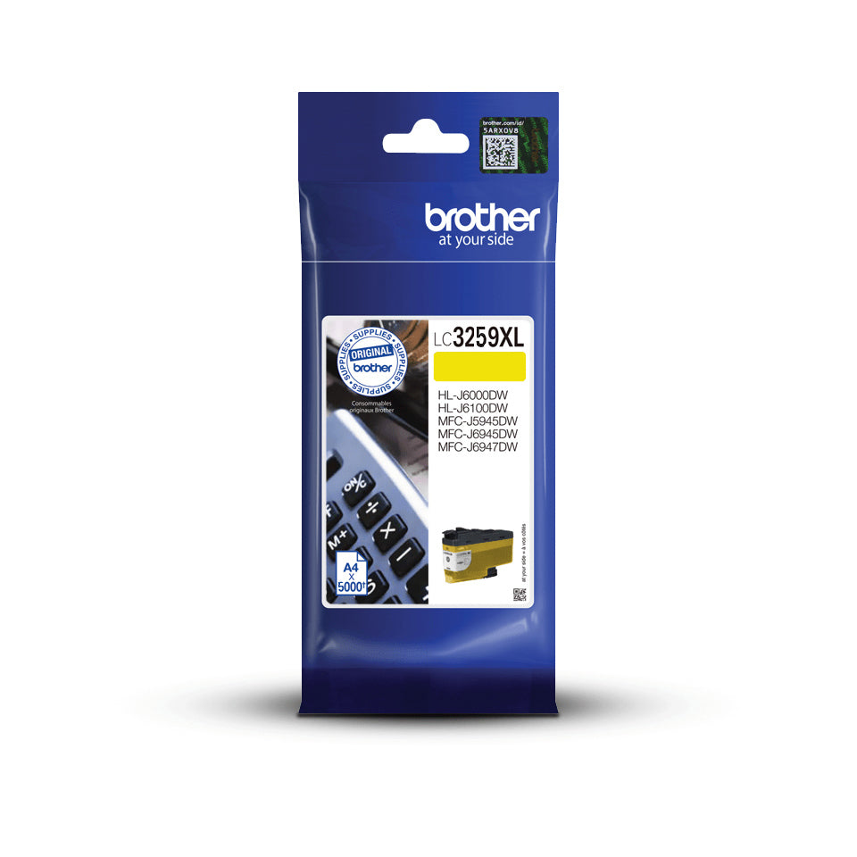 Brother LC3259XLYP Gelbe Tintenpatrone (Original) – 5'000 Seiten – für HL-J6000DW, HL-J6100DW, MFC-J5945DW …