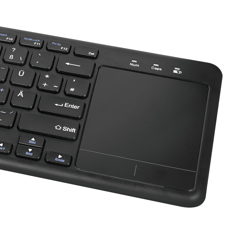 LogiLink Mini Tastatur – 2,4 GHz USB-A (Nano-Empfänger) – QWERTZ (DE) – mit Touchpad, ohne Ziffernblock