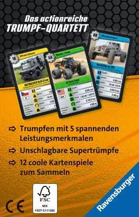 Ravensburger Auto Monster 21 – Kartenspiel, 1–2 Spieler, ab 7 Jahren, 5 Min., IT