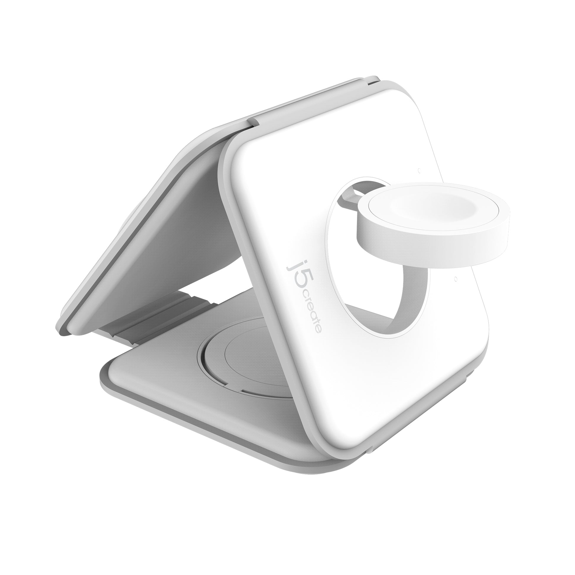 j5create QI2 Ladestation – Qi, magnetisch, kabellos – für Smartphones, Smartwatch, True-Wireless-Kopfhörer