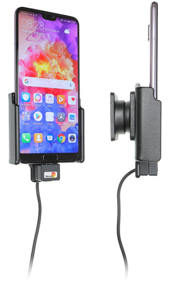 Brodit Auto-Halterung, Lüftung, mit Zigarettenanzünder und USB-A – universal – Schwarz