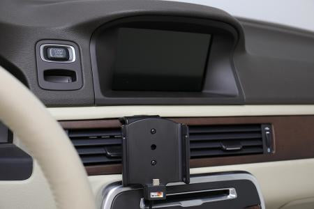 Brodit Auto-Halterung, Lüftung, mit Zigarettenanzünder und USB-A – universal – Schwarz