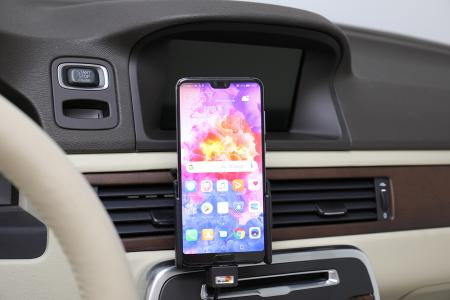 Brodit Auto-Halterung, Lüftung, mit Zigarettenanzünder und USB-A – universal – Schwarz
